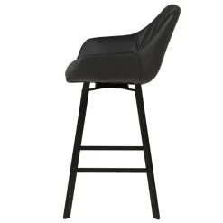 Set di 2 sgabelli da bar girevoli con schienale (Altezza seduta 75cm) Zila Nero