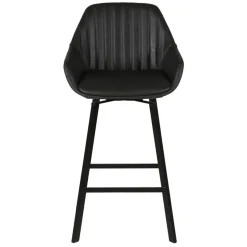 Set di 2 sgabelli da bar girevoli con schienale (Altezza seduta 75cm) Zila Nero