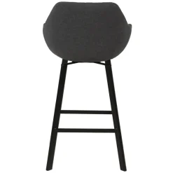 Set di 2 sgabelli da bar girevoli con schienale in tessuto (Altezza seduta 75cm) Zila Grigio scuro