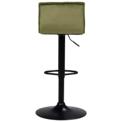 Set di 2 sgabelli da bar girevoli con schienale regolabile in altezza (seduta da 63 a 84 cm) Carly Verde oliva