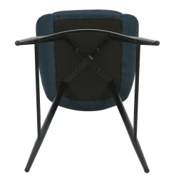 Set di 2 sgabelli per isola centrale con schienale in velluto a coste (Altezza seduta 67cm) Juno Blu