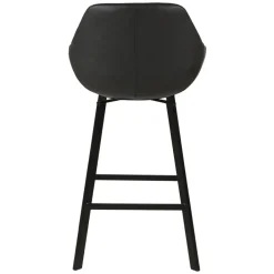 Set di 2 sgabelli per isola centrale girevoli con schienale in similpelle (Altezza seduta 65cm) Zila Nero