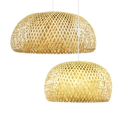 Set di 2 sospensioni luminose in bambù (D61-D39 cm) Manacor Naturale