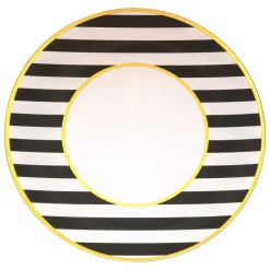 Set di 12 sottopiatti a righe Nero e Bianco