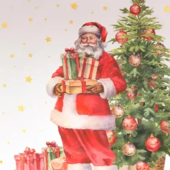 Set di 12 sottopiatti Babbo Natale e regali