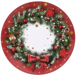 Set di 12 sottopiatti Corona di Natale Rosso