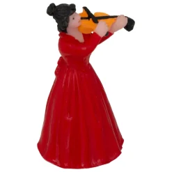 Set di 5 statuine e accessori per Villaggio di Natale (H22 cm) Musica e chiosco