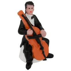 Set di 5 statuine e accessori per Villaggio di Natale (H22 cm) Musica e chiosco