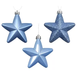 Set di 6 stelle di Natale da appendere (H7 cm) Alpine Azzurro