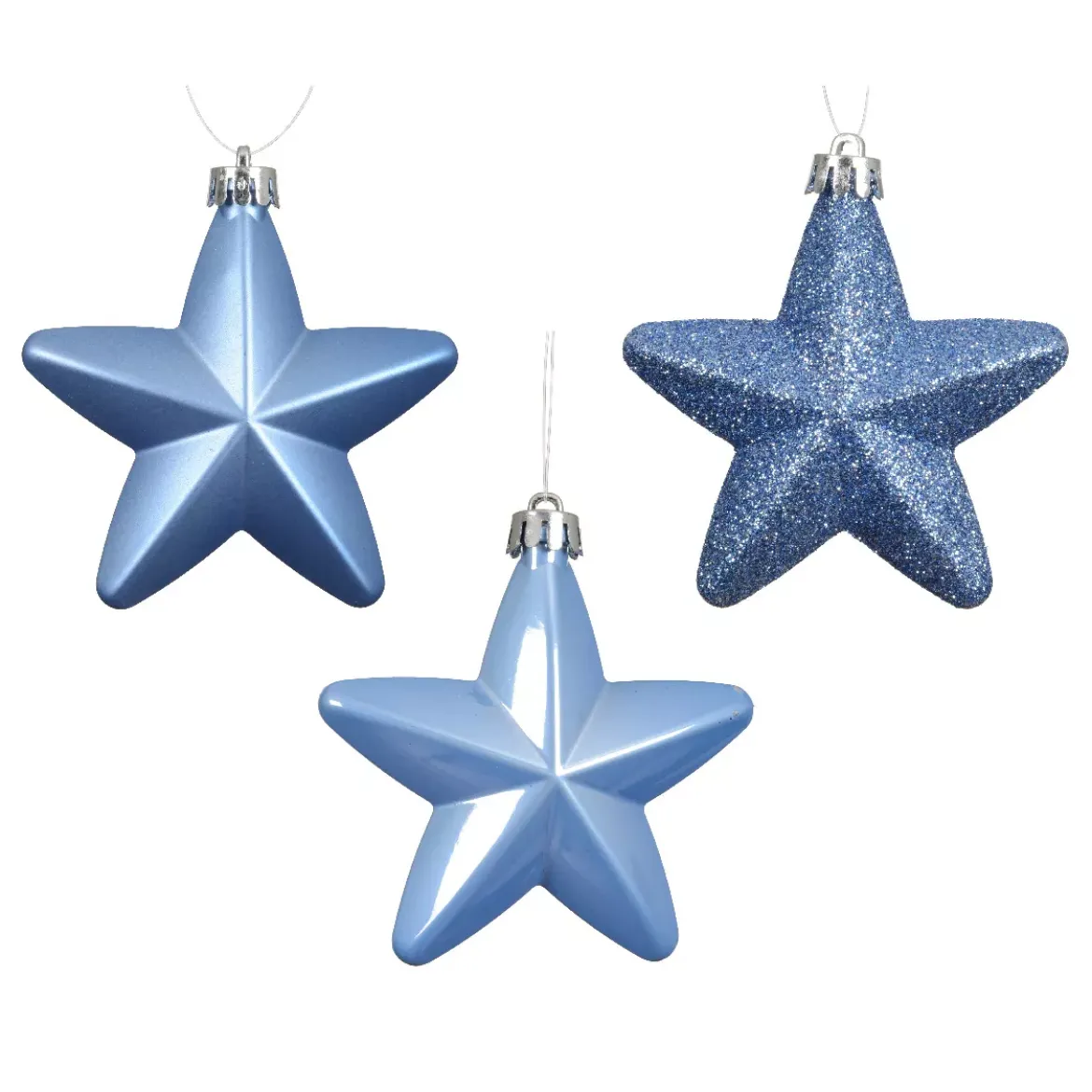 Set di 6 stelle di Natale da appendere (H7 cm) Alpine Azzurro