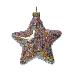 Set di 12 stelle di Natale in vetro (D90 mm) Lustrini di Natale Multicolori