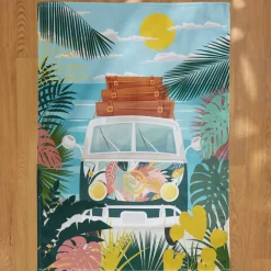 Set di 3 strofinacci in cotone (50 x 70 cm) Vanlife Multicolore