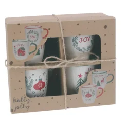 Set di 4 Tazze di Natale Natale goloso Multicolore
