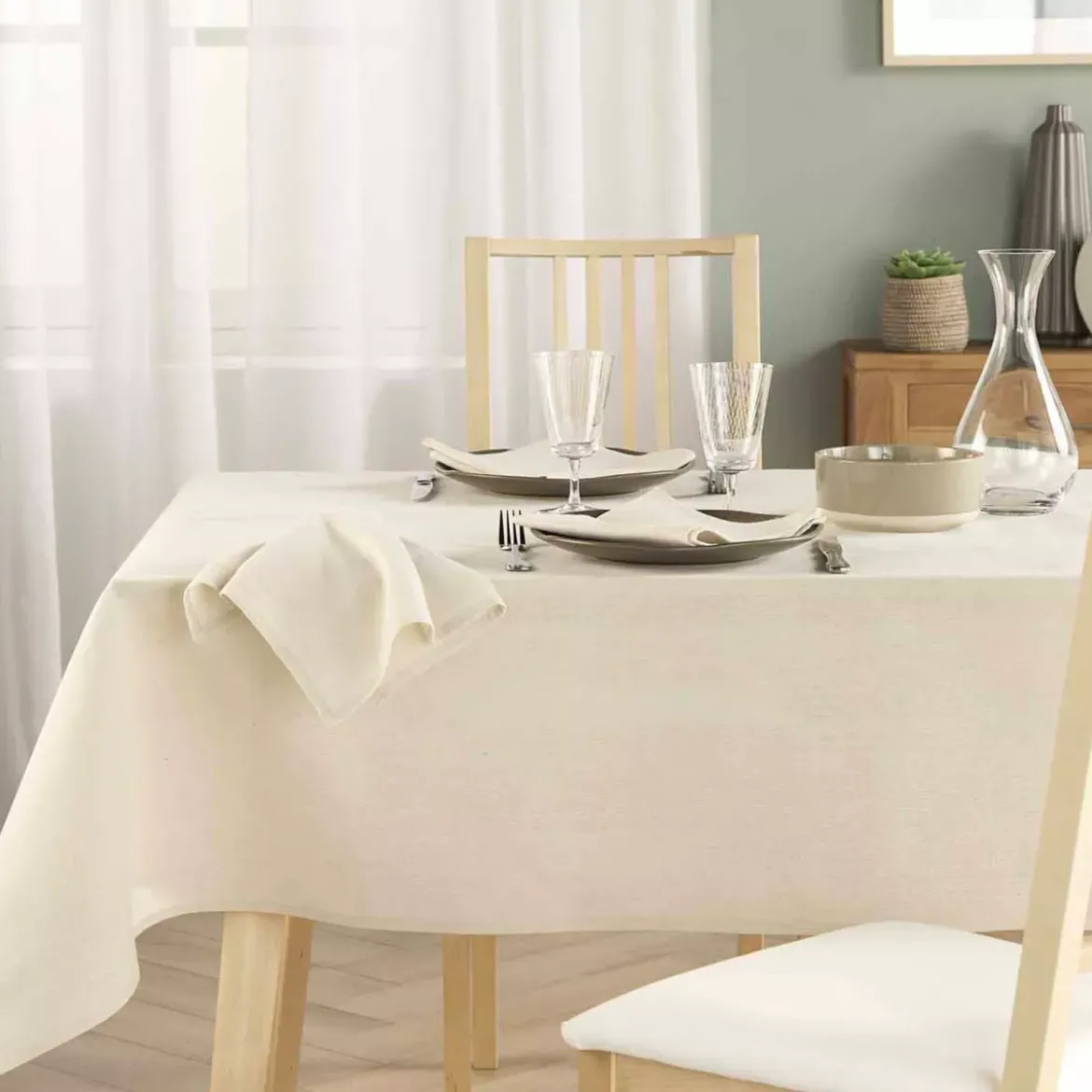 Set di 3 tovaglioli in cotone (40 x 40 cm) Serafine Ecru
