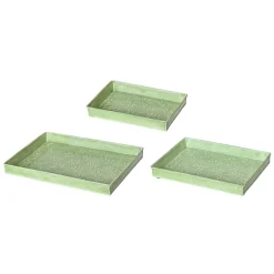 Set di 3 vassoi decorativi (34 x 24 cm) Fiori di Ésmée Verde mela