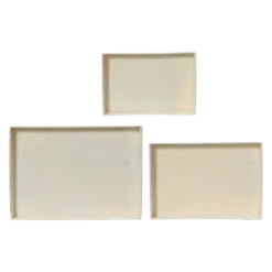Set di 3 vassoi decorativi (34 x 24 cm) Fiori di Ésmée Crema