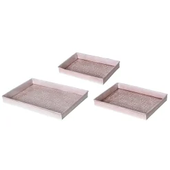 Set di 3 vassoi decorativi (34 x 24 cm) Fiori di Ésmée Rosa pallido