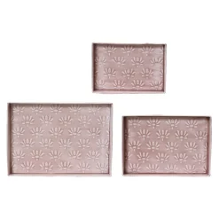 Set di 3 vassoi decorativi (34 x 24 cm) Fiori di Ésmée Rosa pallido