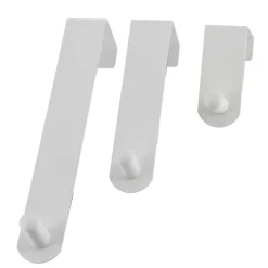 Set 3 ganci appendiabiti per porta inox (H7-13-19 cm) Bianco