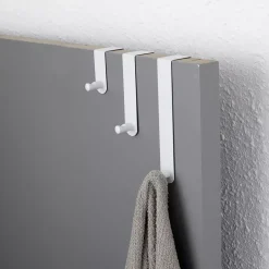 Set 3 ganci appendiabiti per porta inox (H7-13-19 cm) Bianco