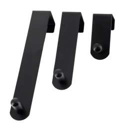Set 3 ganci appendiabiti per porta inox (H7-13-19 cm) Nero