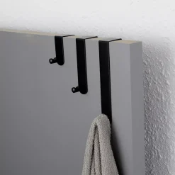 Set 3 ganci appendiabiti per porta inox (H7-13-19 cm) Nero