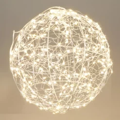 Sfera luminosa da appendere 300 micro LED (D25 cm) Luce Polare Argento e bianco caldo