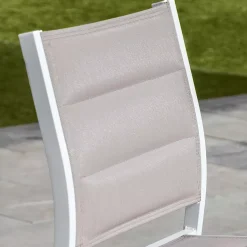 Sgabello da giardino Alluminio impilabile Murano Bianco e tortora