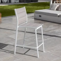 Sgabello da giardino Alluminio impilabile Murano Bianco e tortora