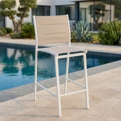 Sgabello da giardino Alluminio impilabile Murano Bianco e tortora