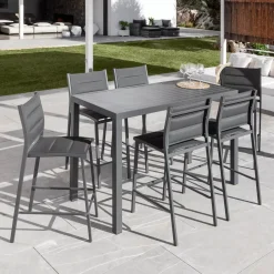 Sgabello da giardino Alluminio impilabile Murano Grigio antracito