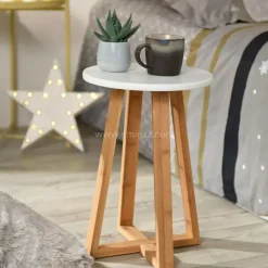 Sgabello (H43 cm) Bambù bianco