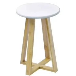 Sgabello (H43 cm) Bambù bianco