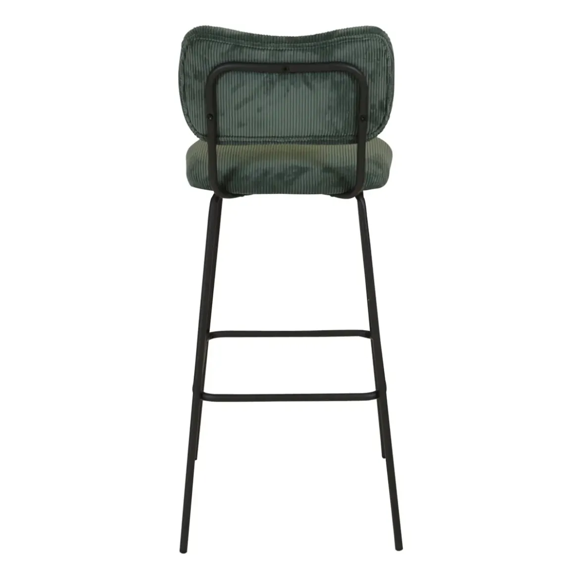 Sgabello da bar con schienale in velluto a coste (Altezza seduta 77cm) Orion Verde scuro
