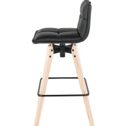 Sgabello da bar girevole con schienale (Altezza seduta 75cm) Osla Nero