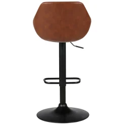 Sgabello isola centrale girevole con schienale in similpelle (Altezza regolabile 62/83 cm) Zila Marrone