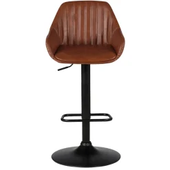 Sgabello isola centrale girevole con schienale in similpelle (Altezza regolabile 62/83 cm) Zila Marrone