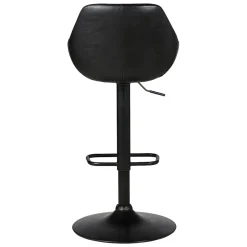 Sgabello isola centrale girevole con schienale in similpelle (Altezza regolabile 62/83 cm) Zila Nero