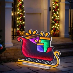 Slitta di Babbo Natale luminosa 396 LED (H45 cm) Infinity Multicolore