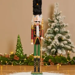 Soldatino Schiaccianoci in legno (H61 cm) Ernest e Cappello d'orso