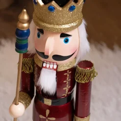 Soldatino Schiaccianoci in legno (H50 cm) Re Luigi Bordeaux