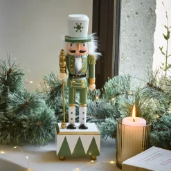 Soldato Schiaccianoci in legno (H30 cm) Edouard Imperiale Verde e bianco
