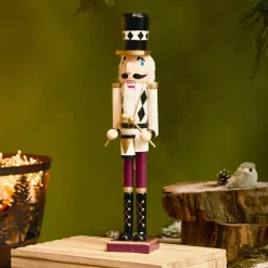 Soldato Schiaccianoci in legno (H50 cm) Gaby e il suo tamburo Imperiale Bianco