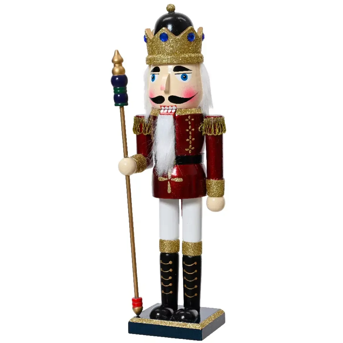 Soldato Schiaccianoci in legno (H38 cm) Augustin il principe Bordeaux