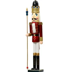 Soldato Schiaccianoci in legno (H89 cm) Augustin il principe Bordeaux