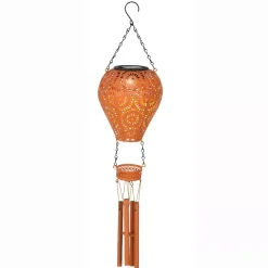 Sospensione da giardino solare LED (H56 cm) Mongolfiera Arancione