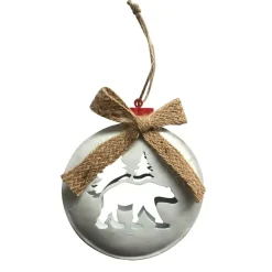 Sospensione decorativa (12 cm) Rotondo Orso bianco