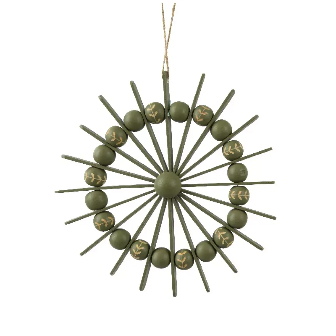 Sospensione di Natale in legno (D20 cm) Scandinavo Verde