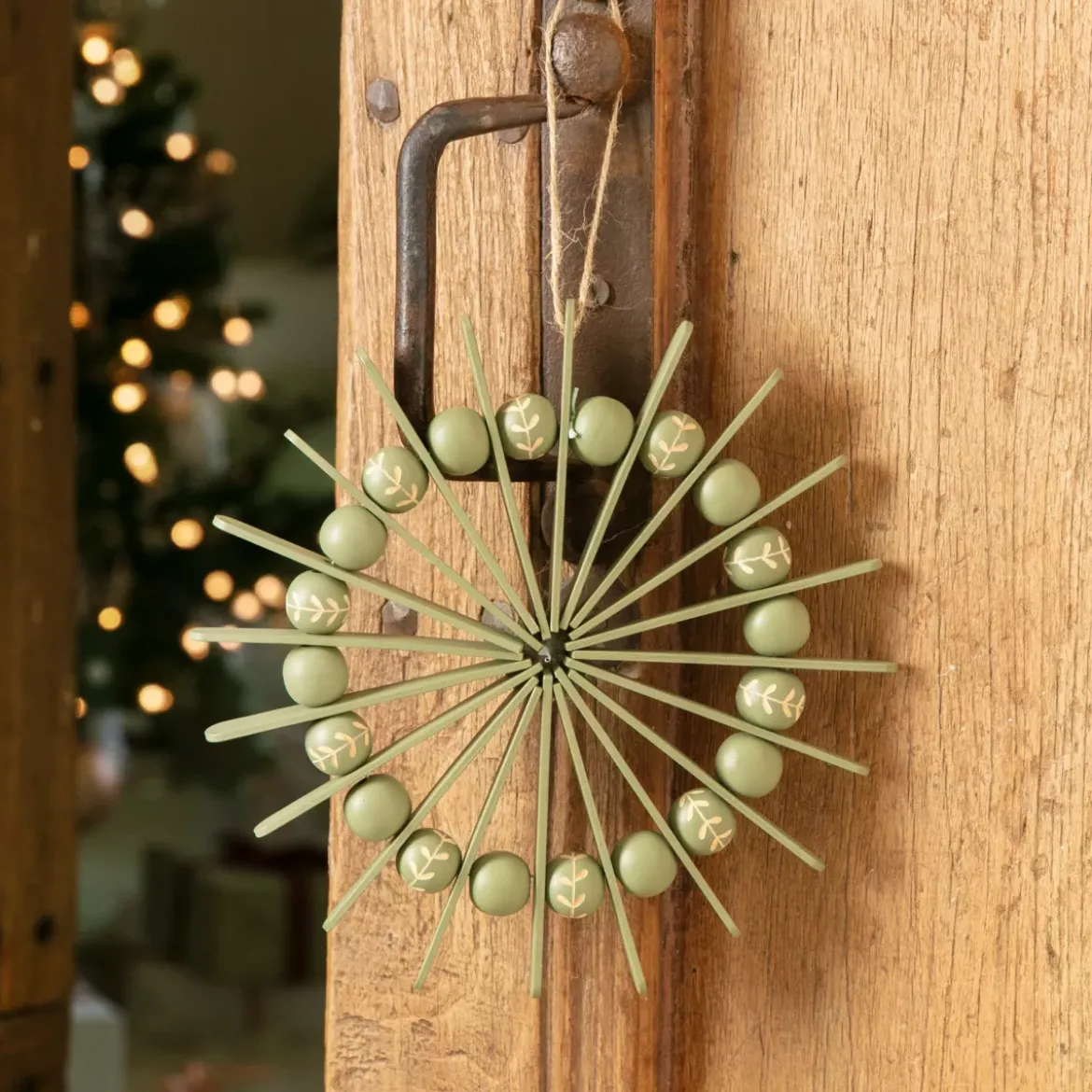 Sospensione di Natale in legno (D20 cm) Scandinavo Verde