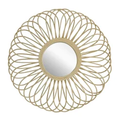 Specchio da parete con cornice in legno (44,5 cm) Elio Naturale